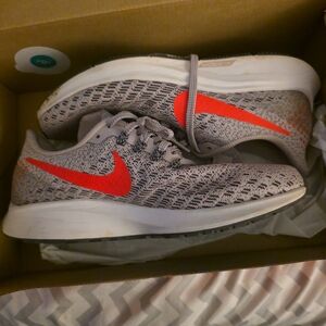 Nike Gray and Red Running Shoes